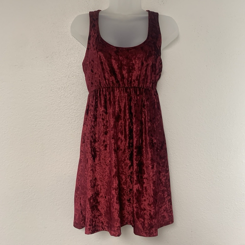 Forever 21 Dress Womens Medium Mini Babydoll Crushed Velvet Goth Whimsigoth‎ M